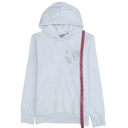 Womens UK Size M PUMA White Pullover Hoodie
