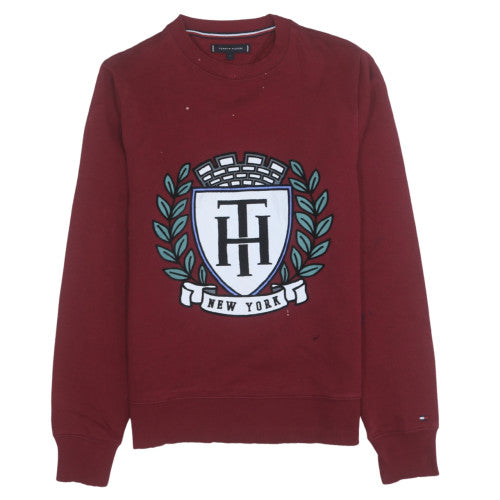 Womens UK Size S Tommy Hilfiger Red Pullover Sweatshirt