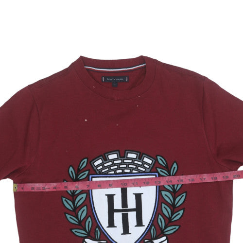 Womens UK Size S Tommy Hilfiger Red Pullover Sweatshirt