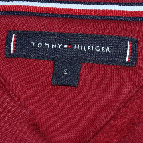 Womens UK Size S Tommy Hilfiger Red Pullover Sweatshirt