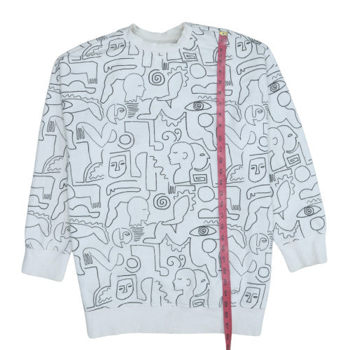 Womens UK Size 2XS Monki White Pullover Sweatshirt