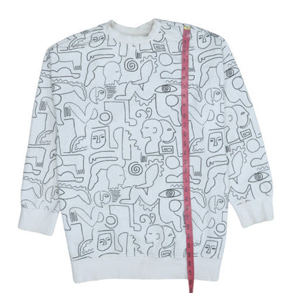 Womens UK Size 2XS Monki White Pullover Sweatshirt