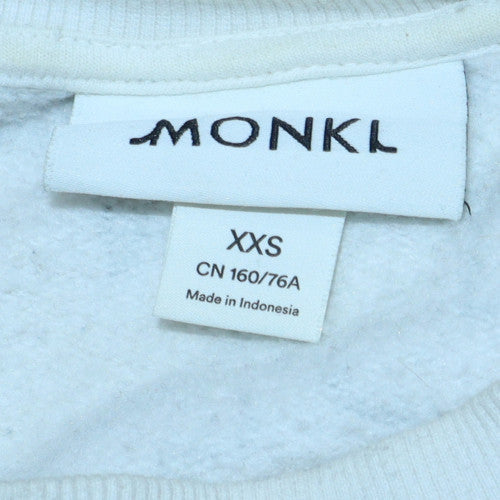 Womens UK Size 2XS Monki White Pullover Sweatshirt