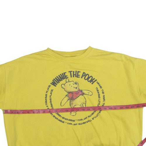 Womens UK Size 14 Disney Yellow Pullover Sweatshirt