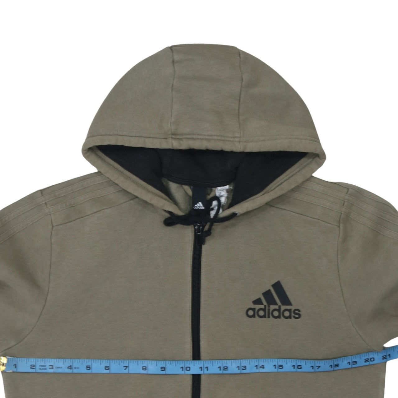 Mens UK Size M adidas Brown Full Zip Hoodie