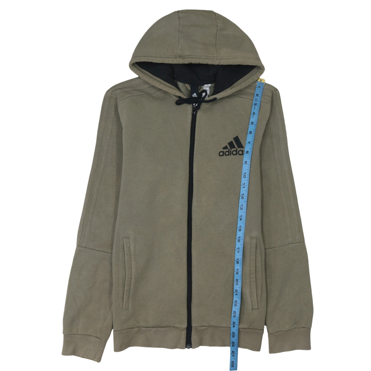 Mens UK Size M adidas Brown Full Zip Hoodie