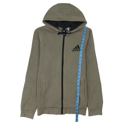 Mens UK Size M adidas Brown Full Zip Hoodie
