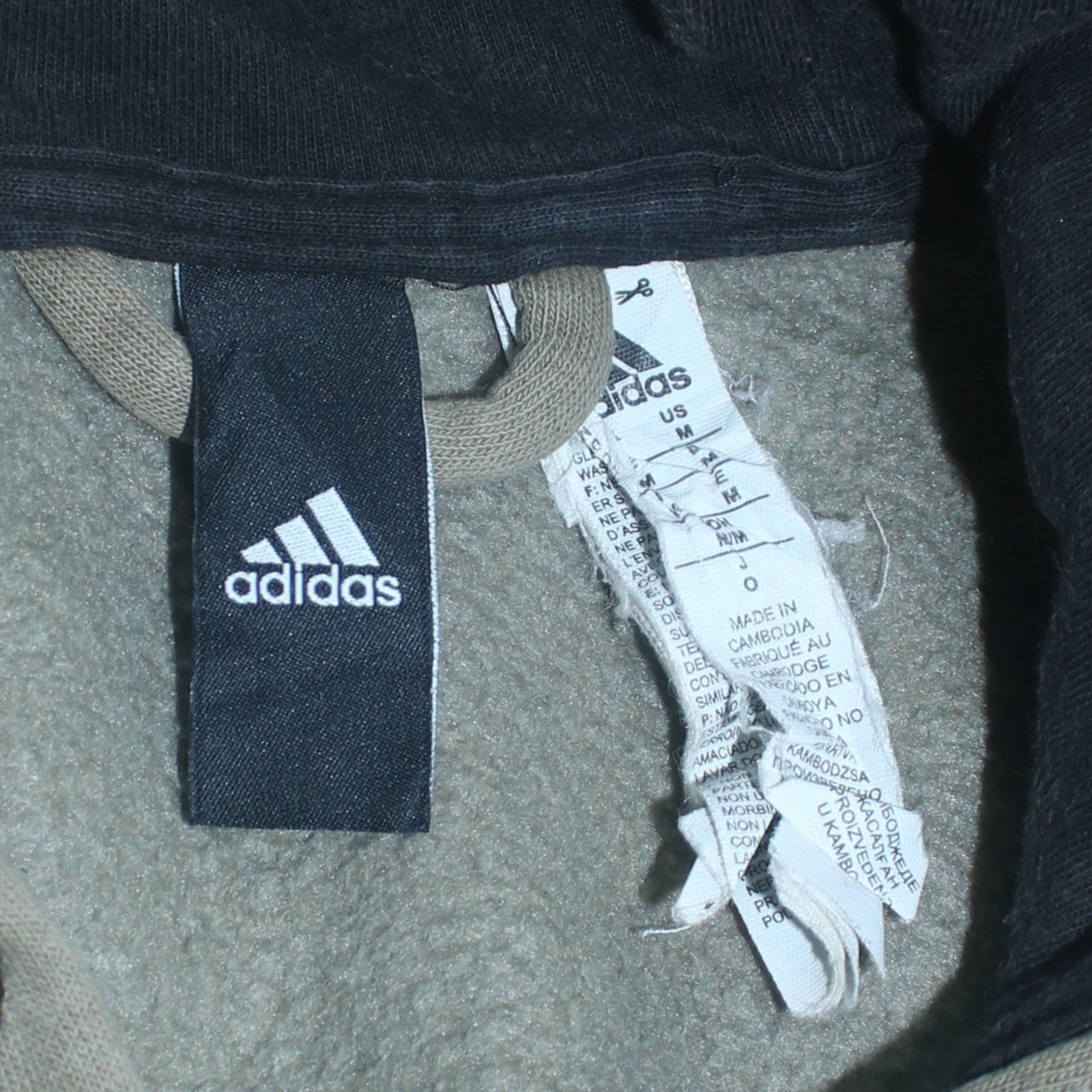 Mens UK Size M adidas Brown Full Zip Hoodie