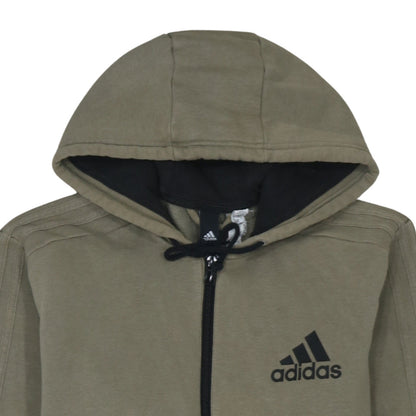 Mens UK Size M adidas Brown Full Zip Hoodie
