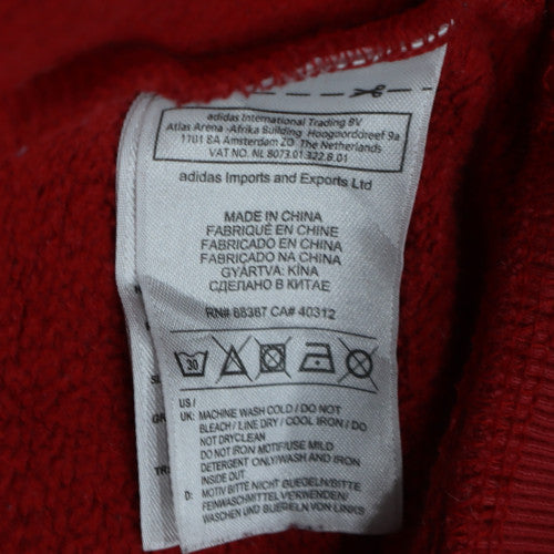 Mens UK Size M adidas Red Pullover Hoodie