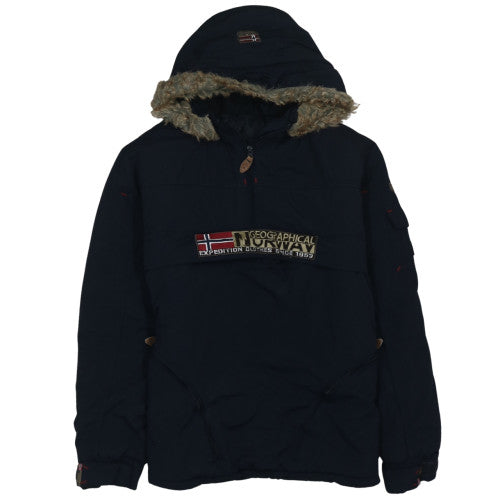 Mens UK Size S Geographical Norway Black Anorak Coat