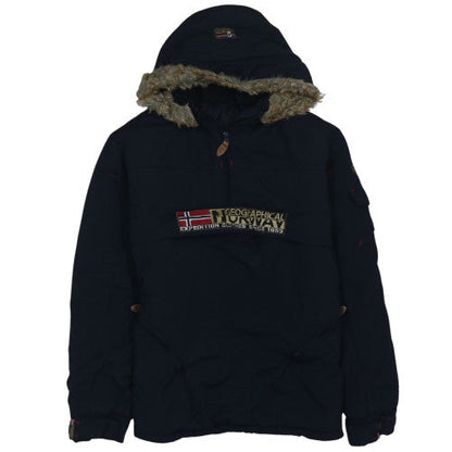 Mens UK Size S Geographical Norway Black Anorak Coat