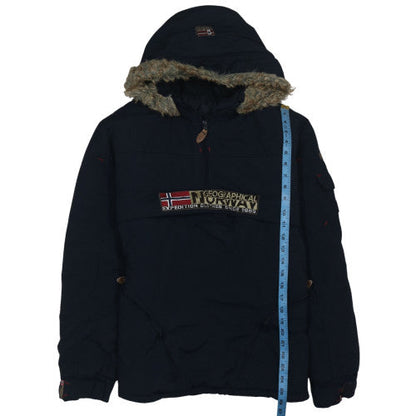 Mens UK Size S Geographical Norway Black Anorak Coat