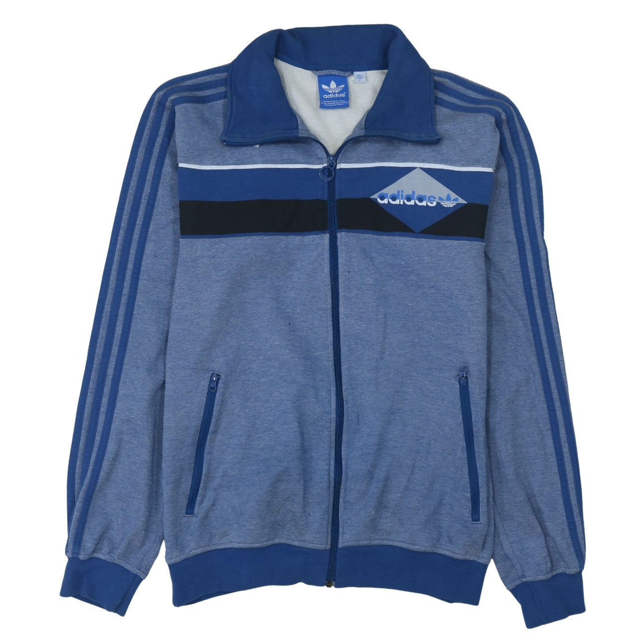 Mens UK Size L adidas Blue Full Zip Sweatshirt