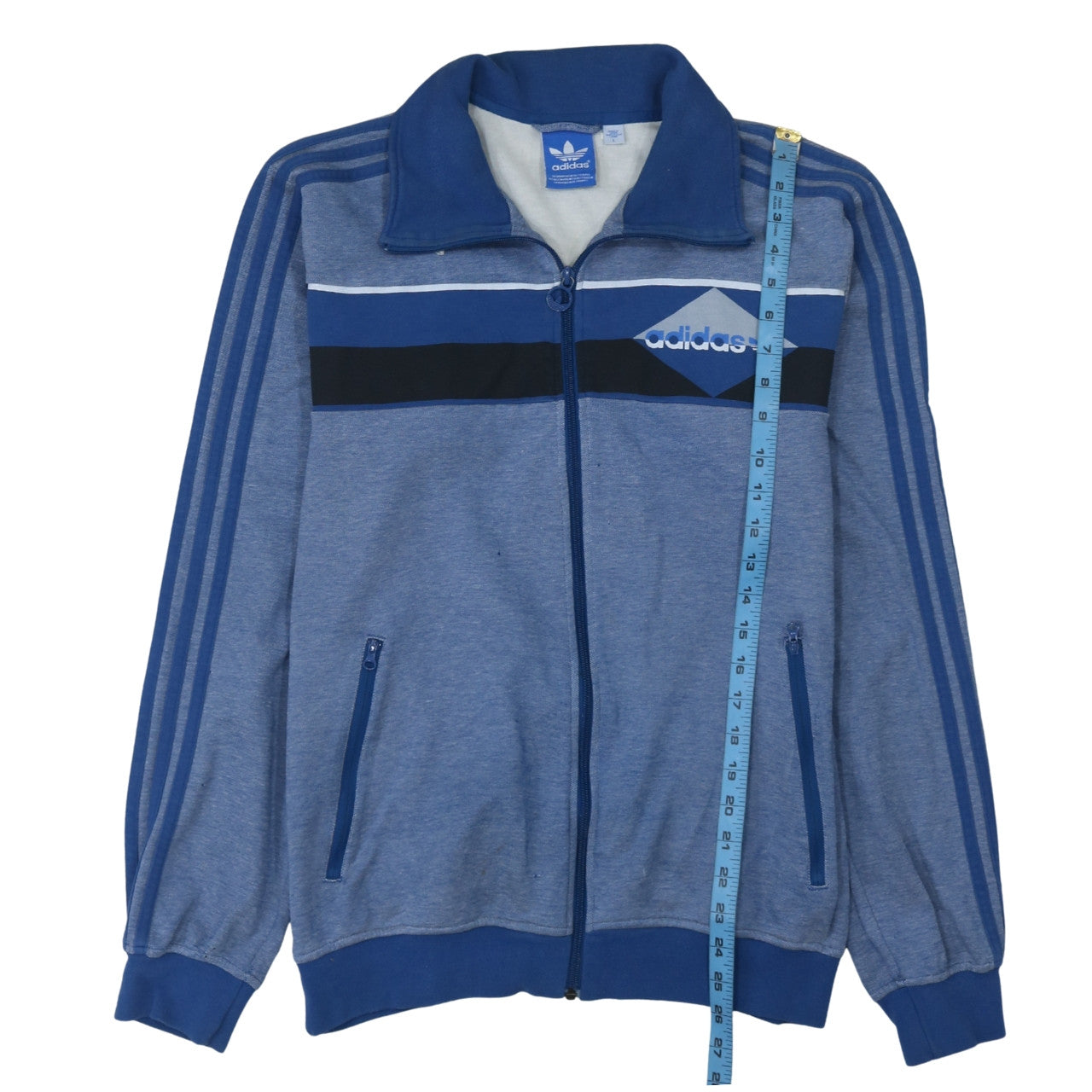 Mens UK Size L adidas Blue Full Zip Sweatshirt