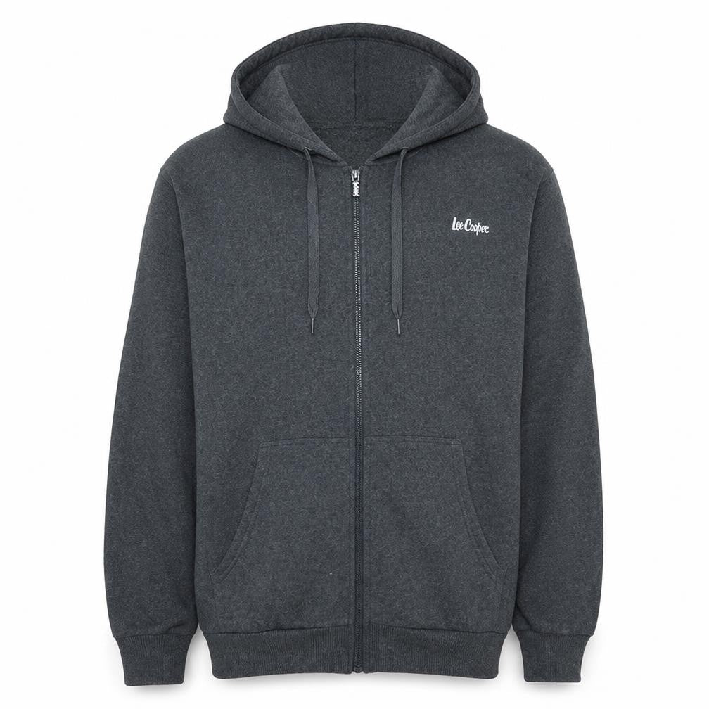 Mens UK Size M Lee Cooper Grey Full Zip Hoodie
