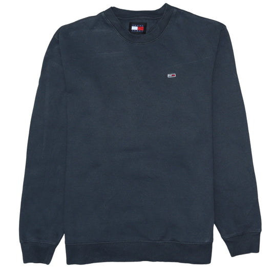 Mens UK Size L Tommy Jeans Blue Pullover Sweatshirt