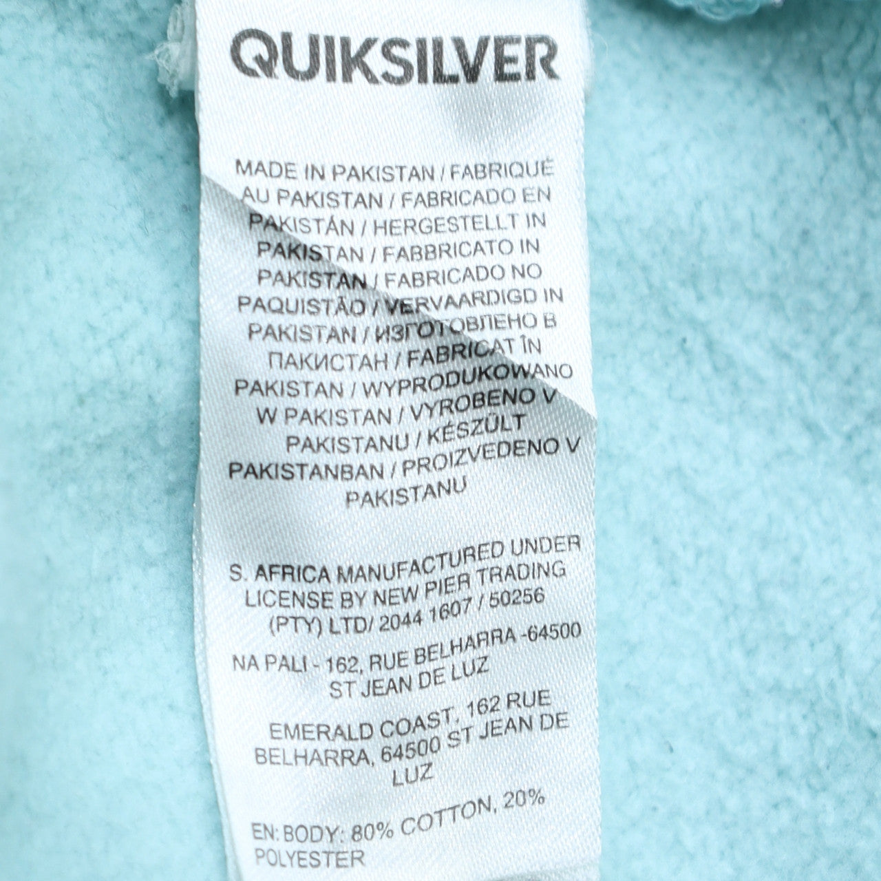 Mens UK Size S Quiksilver Blue Pullover Hoodie