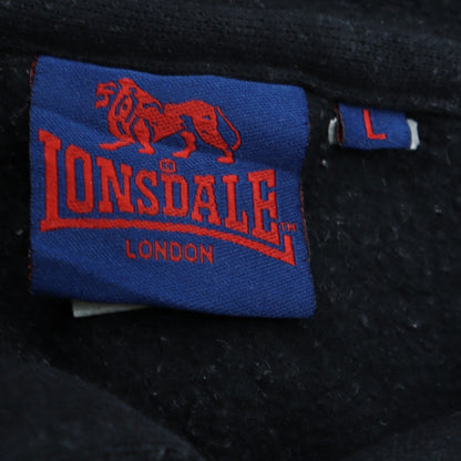 Mens UK Size L Lonsdale Black Full Zip Hoodie