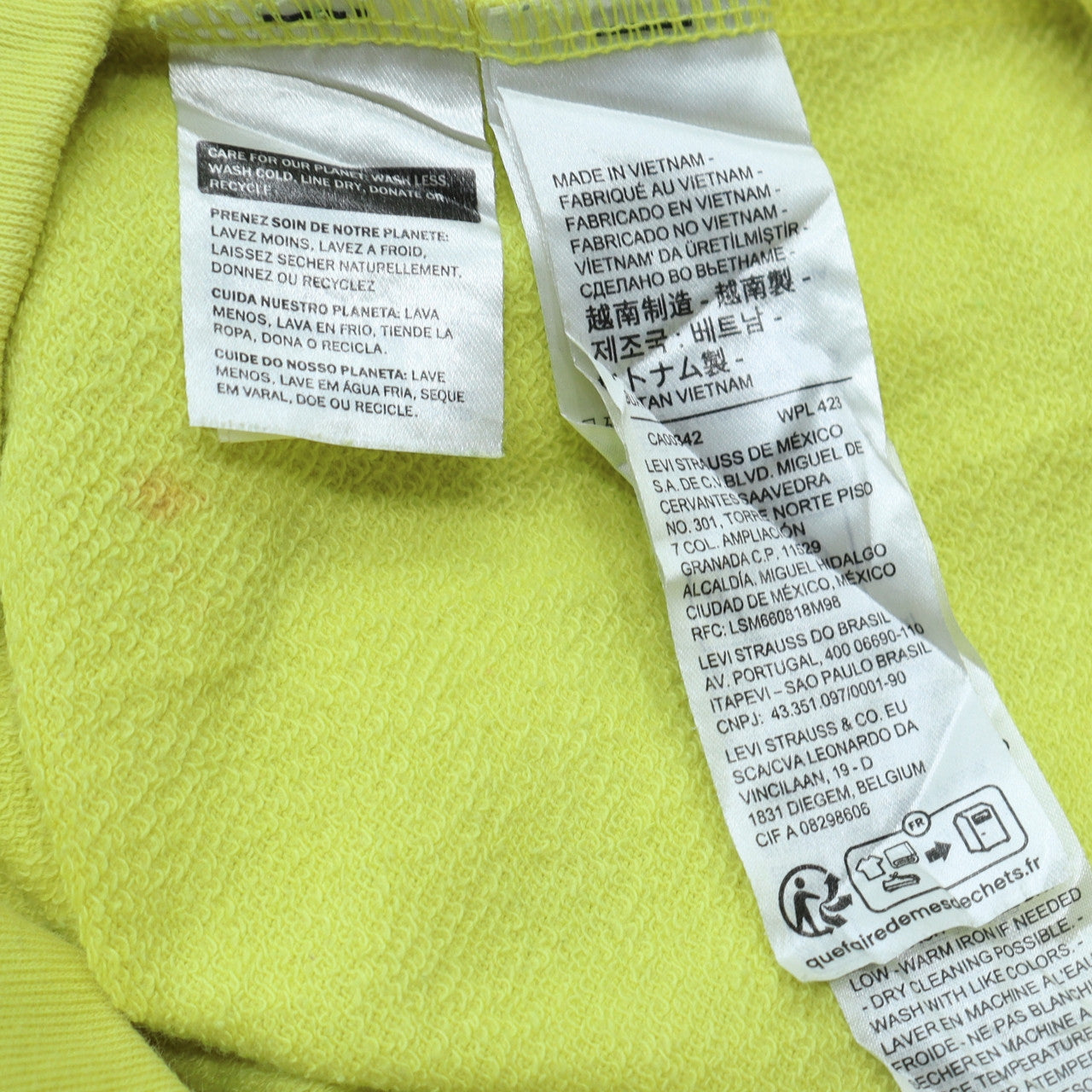 Womens UK Size M Levi's Yellow Pullover Sweatshirt