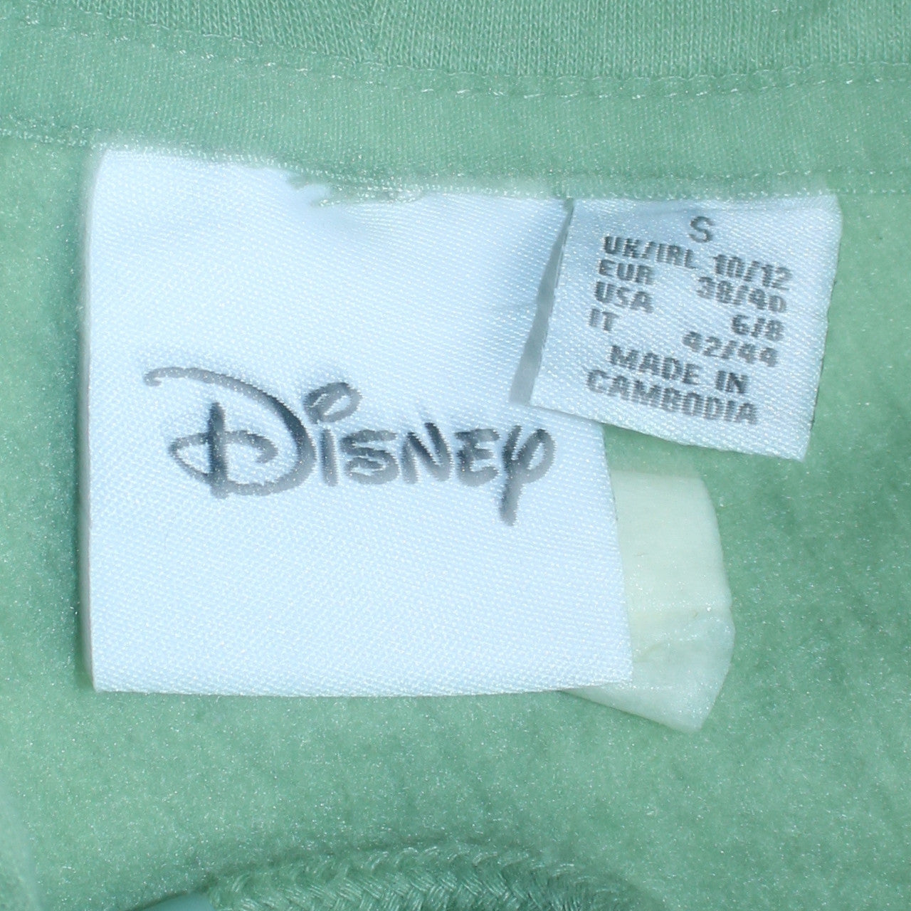 Womens UK Size 10/12 Disney Green Pullover Hoodie