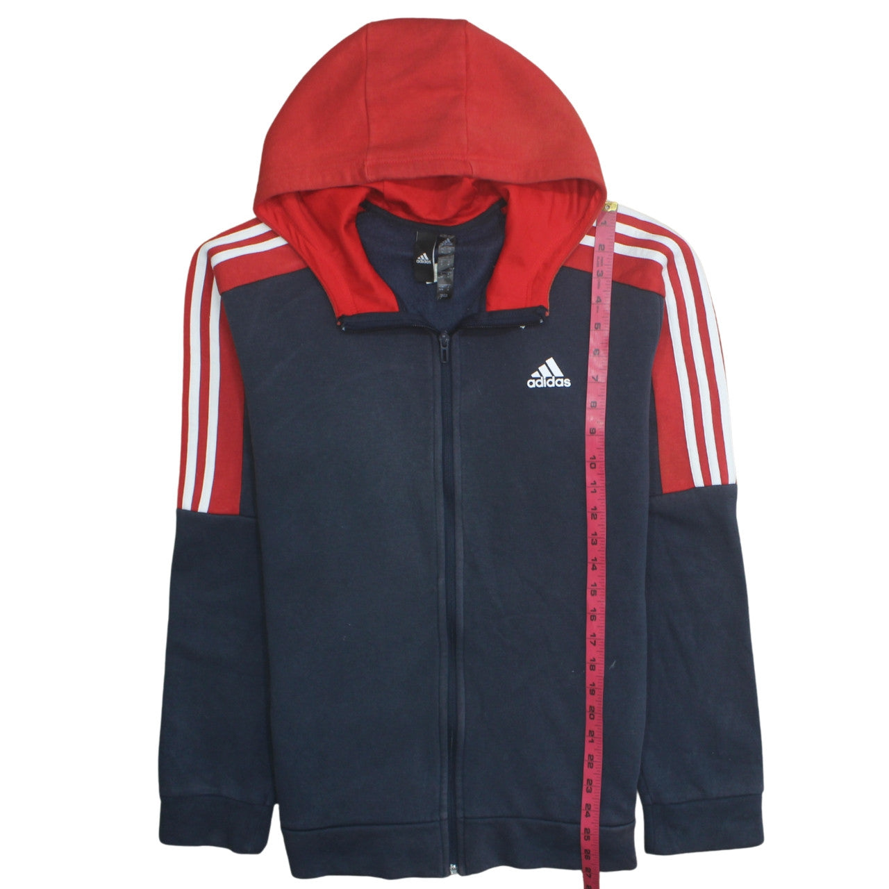 Mens UK Size M adidas Blue Full Zip Hoodie