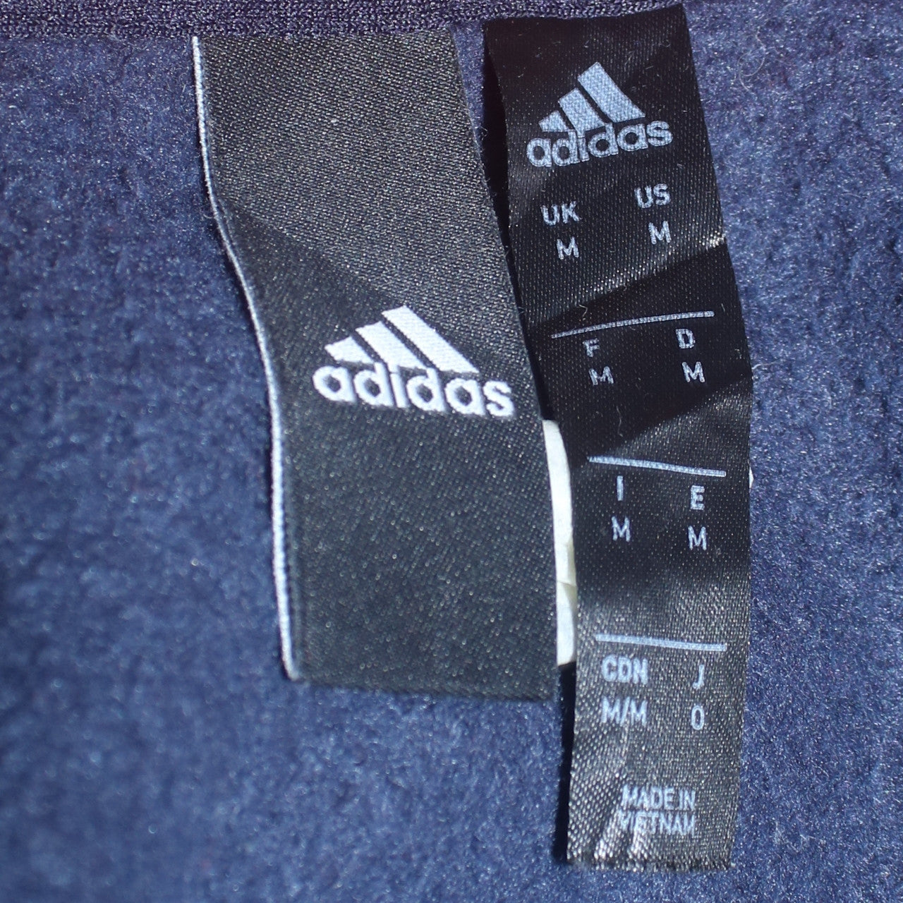 Mens UK Size M adidas Blue Full Zip Hoodie