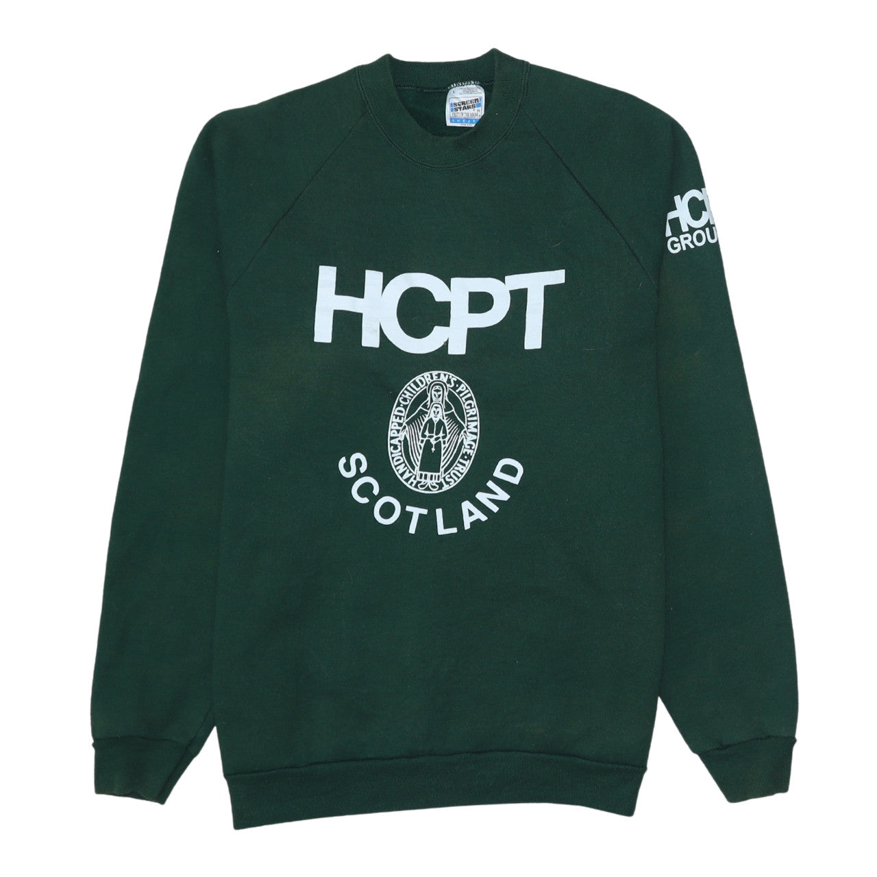 Mens UK Size L Fruit of the Loom Green Pullover Sweatshirt