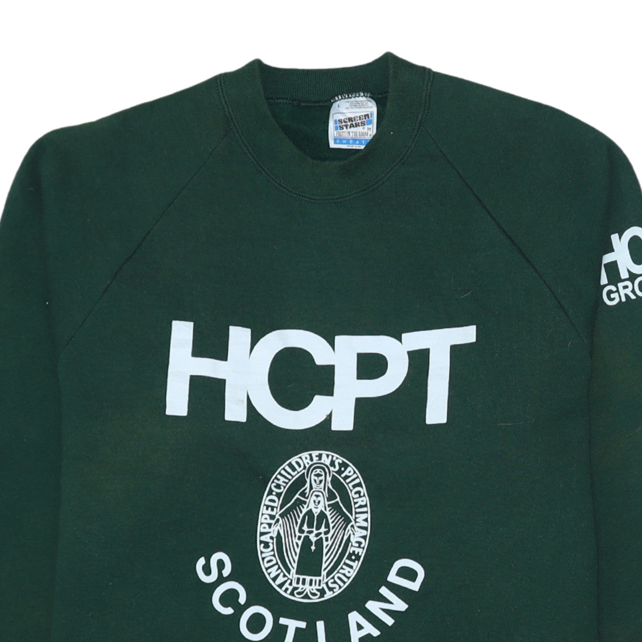 Mens UK Size L Fruit of the Loom Green Pullover Sweatshirt