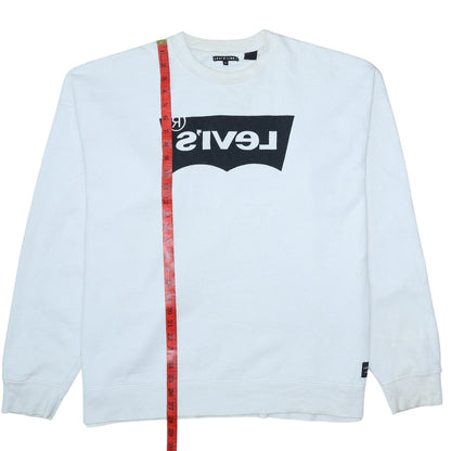 Mens UK Size XL Levi's White Pullover Sweatshirt