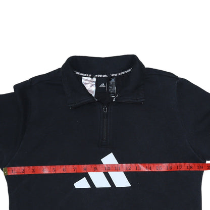 Adidas Boys Black 13-14 Years 1/4 Zip Fleece Sweatshirt
