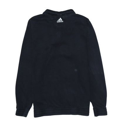 Adidas Boys Black 13-14 Years 1/4 Zip Fleece Sweatshirt