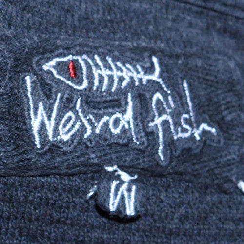 Mens UK Size L Weird Fish Blue Pullover Sweatshirt