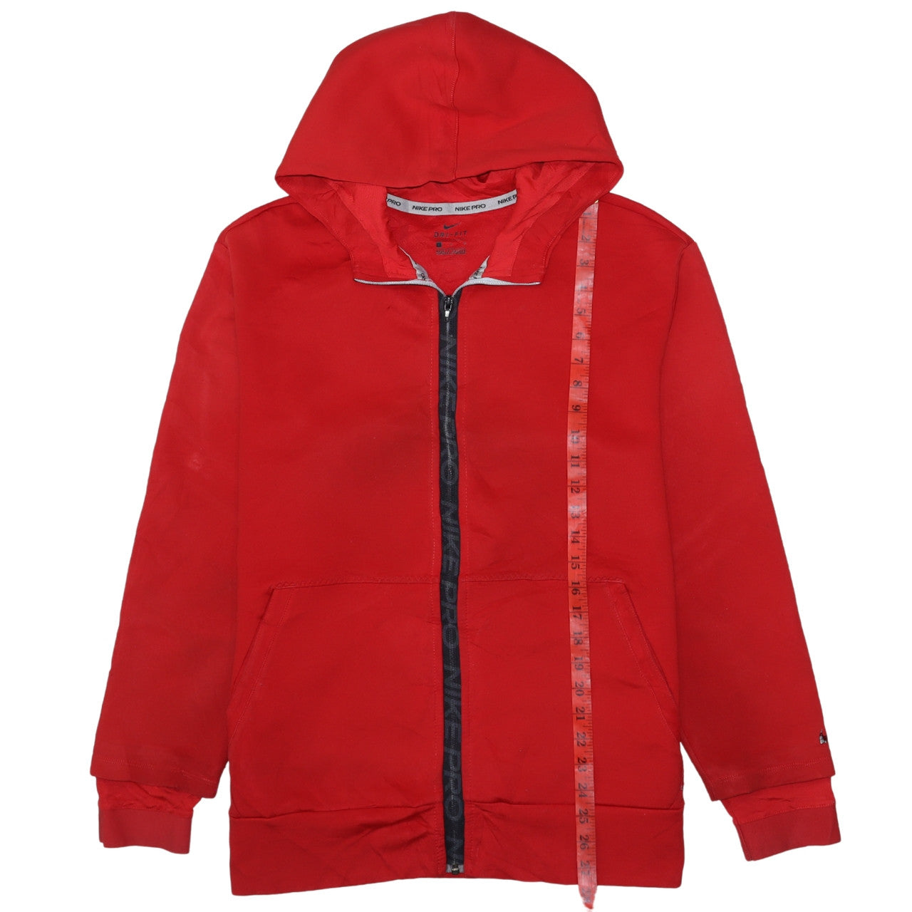 Mens UK Size L Nike Red Full Zip Hoodie