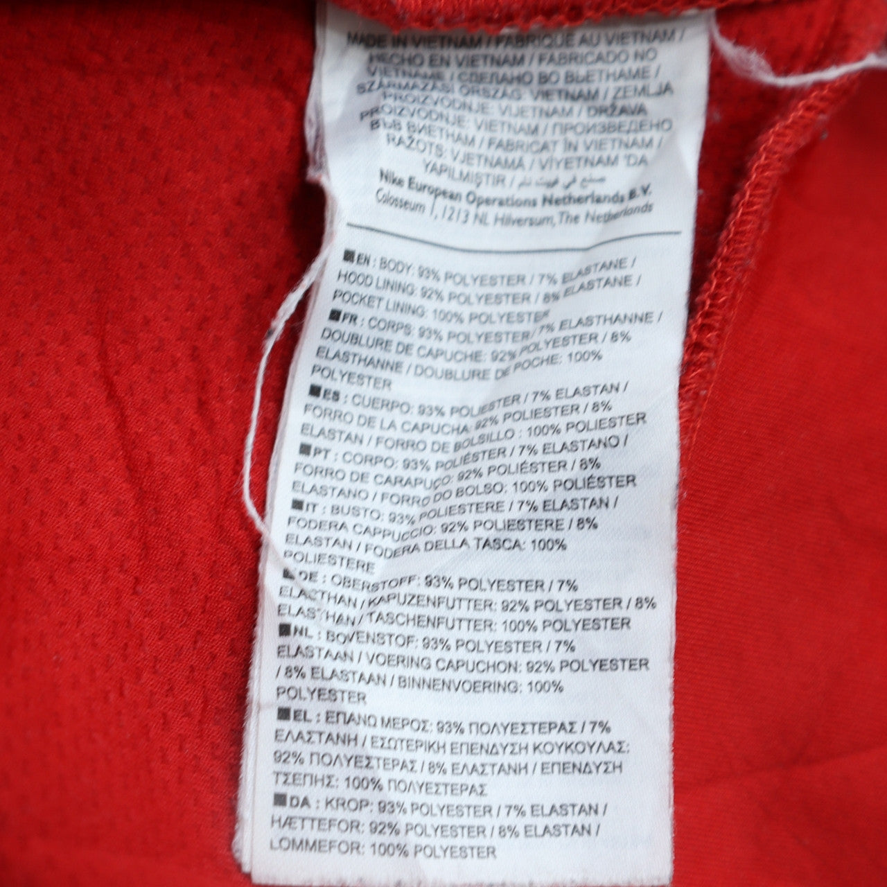 Mens UK Size L Nike Red Full Zip Hoodie