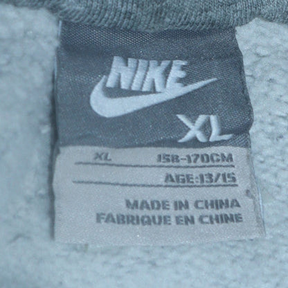 Nike Boys Grey Black Striped Pullover Hoodie XL 13-15 Years Cotton Blend