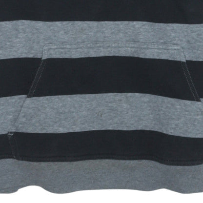 Nike Boys Grey Black Striped Pullover Hoodie XL 13-15 Years Cotton Blend
