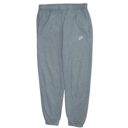 Nike Men Grey Fleece Sweatpants M Regular Fit Elastic Waist
