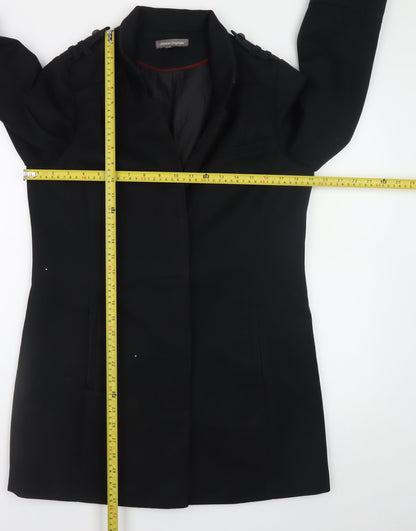 Version Originale Men's Black Mid-Length Overcoat Size 38 Classic Fit