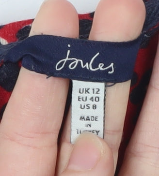 Womens UK Size 12 Joules Red Tunic Blouse