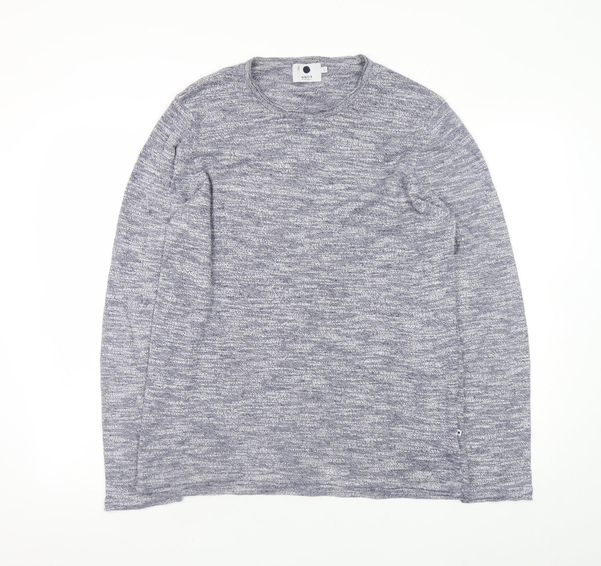 NN07 Men’s Grey Knit Cotton Blend Jumper L Crew Neck Pullover