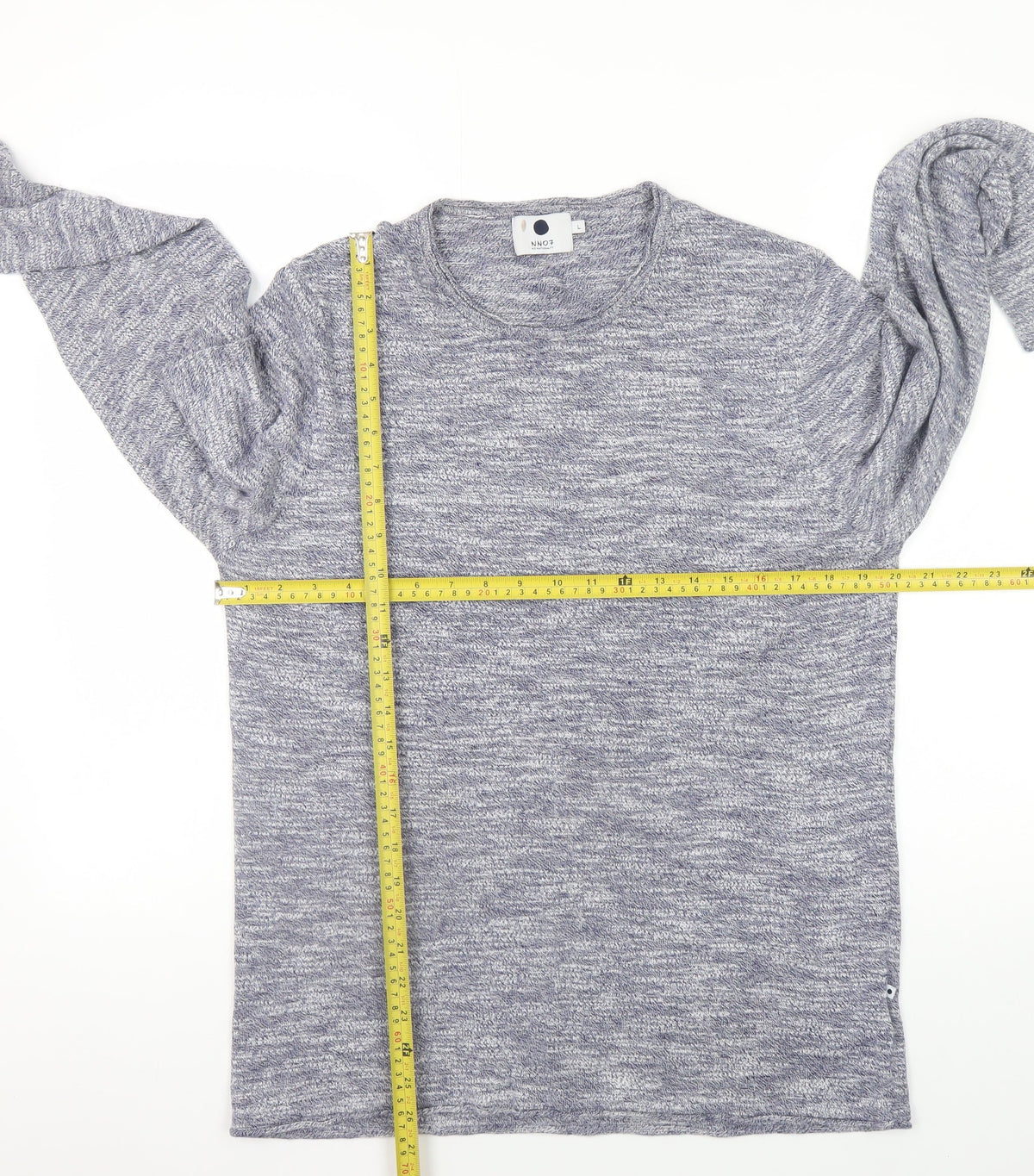 NN07 Men’s Grey Knit Cotton Blend Jumper L Crew Neck Pullover