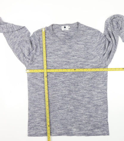 NN07 Men’s Grey Knit Cotton Blend Jumper L Crew Neck Pullover