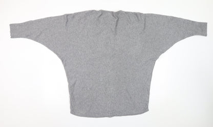 Womens UK Size M Apricot Grey Pullover Jumper