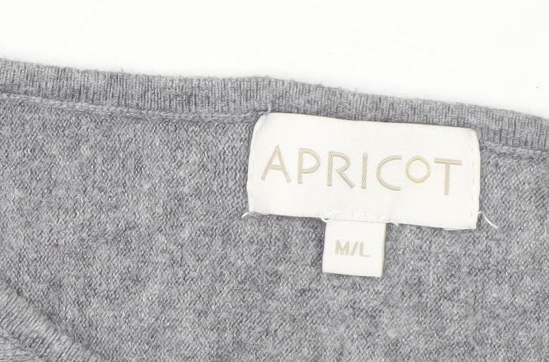 Womens UK Size M Apricot Grey Pullover Jumper