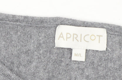 Womens UK Size M Apricot Grey Pullover Jumper