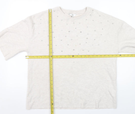 Womens UK Size 14 Marks and Spencer Beige Pullover Jumper