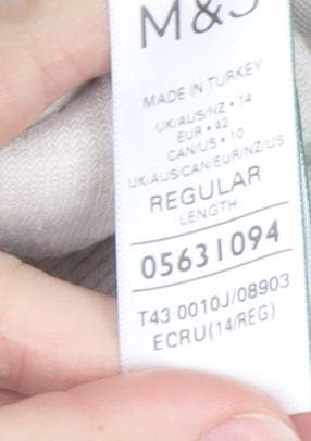 Womens UK Size 14 Marks and Spencer Beige Pullover Jumper