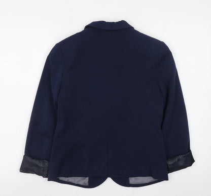 Gap Women Blue Regular Fit Blazer Jacket Size 6 Lined Business Workwear