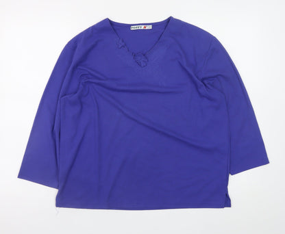 Womens UK Size 18 Poppy Purple Basic T-Shirt